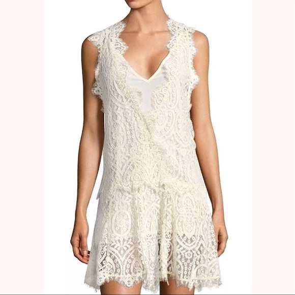 Free People Dresses & Skirts - FREE PEOPLE Lace Mini Dress "Heart in Two", Ivory